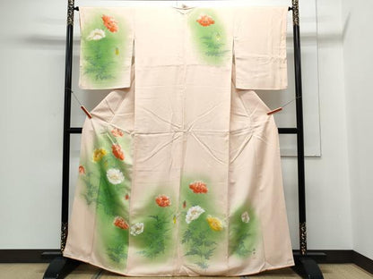 平和屋着物▼訪問着 作家物 手描き 草花文 暈し染め 正絹 逸品 CABC1444th