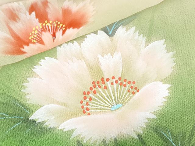 平和屋着物▼訪問着 作家物 手描き 草花文 暈し染め 正絹 逸品 CABC1444th