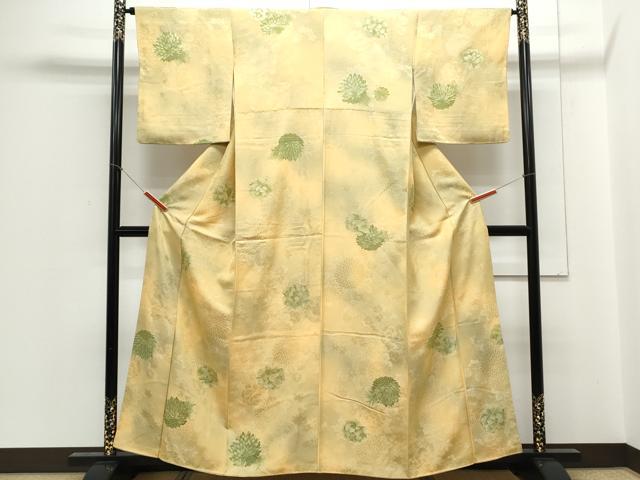 平和屋着物▼上質な小紋 地紋起こし 草花文 暈し染め 正絹 逸品 CABC1473th