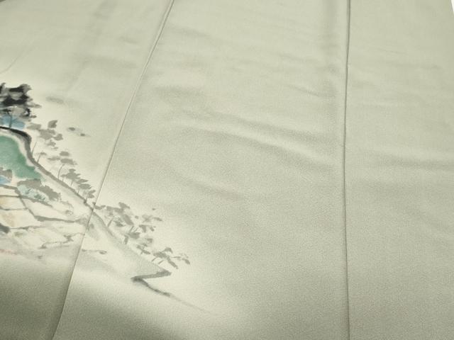 平和屋着物▼訪問着 手描き 風景文 暈し染め 金彩 正絹 逸品 CABC1475th
