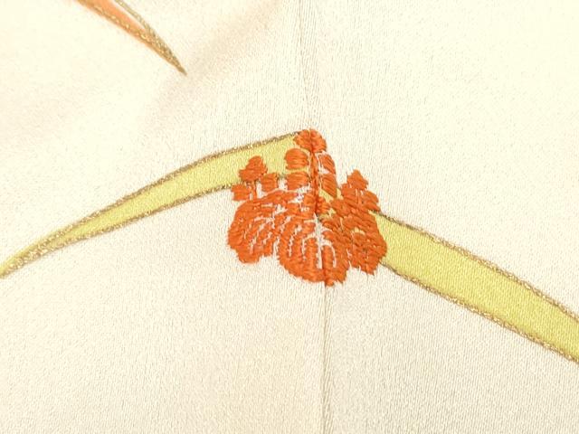 平和屋着物▼訪問着 総刺繍 駒刺繍 御所車文 金彩 正絹 逸品 CABC1491th