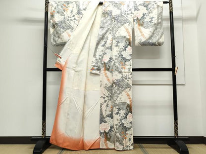 平和屋着物▼上質な小紋 花籠文 金彩 正絹 逸品 CABC1533th