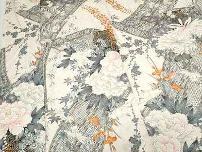 平和屋着物▼上質な小紋 花籠文 金彩 正絹 逸品 CABC1533th