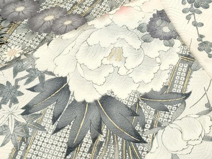 平和屋着物▼上質な小紋 花籠文 金彩 正絹 逸品 CABC1533th
