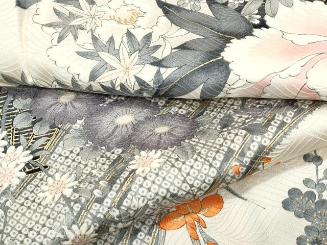 平和屋着物▼上質な小紋 花籠文 金彩 正絹 逸品 CABC1533th