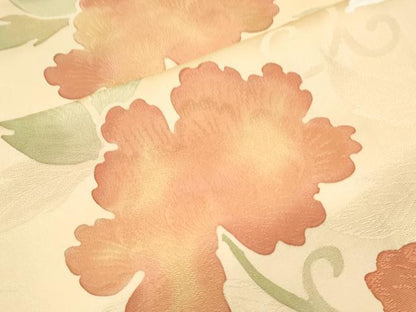平和屋着物▼上質な小紋 地紋起こし 花唐草文 正絹 逸品 CABC1555th
