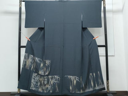 平和屋着物▼色留訪問着　笹竹文　正絹　逸品　CABC1580th