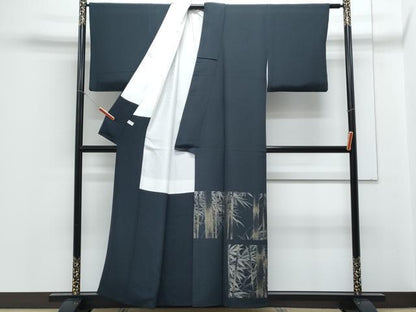 平和屋着物▼色留訪問着　笹竹文　正絹　逸品　CABC1580th