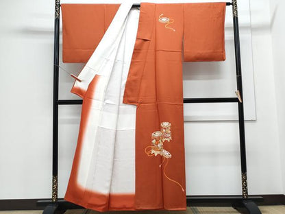 平和屋着物▼訪問着 総刺繍 駒刺繍 貝桶花文 正絹 逸品 CABC1594th
