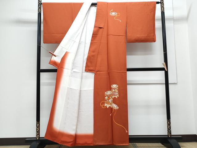 平和屋着物▼訪問着 総刺繍 駒刺繍 貝桶花文 正絹 逸品 CABC1594th