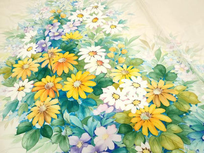 平和屋着物▼訪問着 手描き 草花文 暈し染め 正絹 逸品 CABC1594th