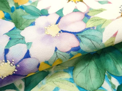 平和屋着物▼訪問着 手描き 草花文 暈し染め 正絹 逸品 CABC1594th