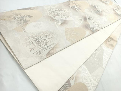 平和屋着物◎六通柄　本袋帯　遠山風景文　金銀糸　正絹　逸品　CABC1615nb
