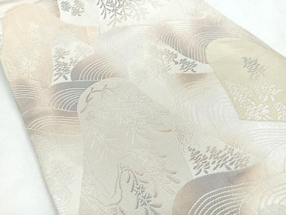 平和屋着物◎六通柄　本袋帯　遠山風景文　金銀糸　正絹　逸品　CABC1615nb