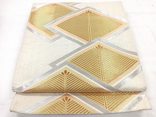 平和屋着物◎六通柄袋帯 松 金銀糸 正絹 逸品 CABC1658nb