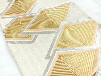 平和屋着物◎六通柄袋帯 松 金銀糸 正絹 逸品 CABC1658nb