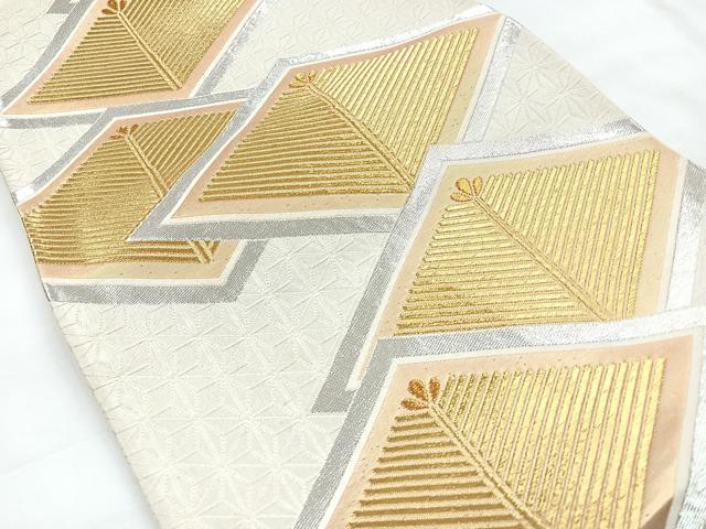 平和屋着物◎六通柄袋帯 松 金銀糸 正絹 逸品 CABC1658nb