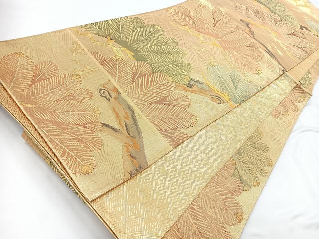 平和屋着物◎佐賀錦 六通柄袋帯 枝松文 金糸 正絹 逸品 CABC1671nb