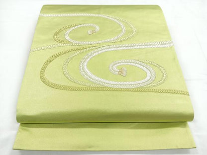 平和屋着物◎中国三大刺繍　相良刺繍　太鼓柄袋帯　結び紐　金糸　正絹　逸品　CABC1679nb