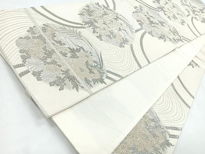 平和屋着物◎六通柄袋帯　花丸文　金銀糸　正絹　逸品　CABC1701nb