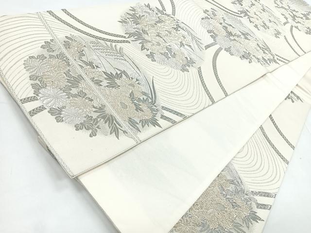 平和屋着物◎六通柄袋帯　花丸文　金銀糸　正絹　逸品　CABC1701nb