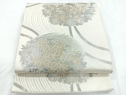 平和屋着物◎六通柄袋帯　花丸文　金銀糸　正絹　逸品　CABC1701nb