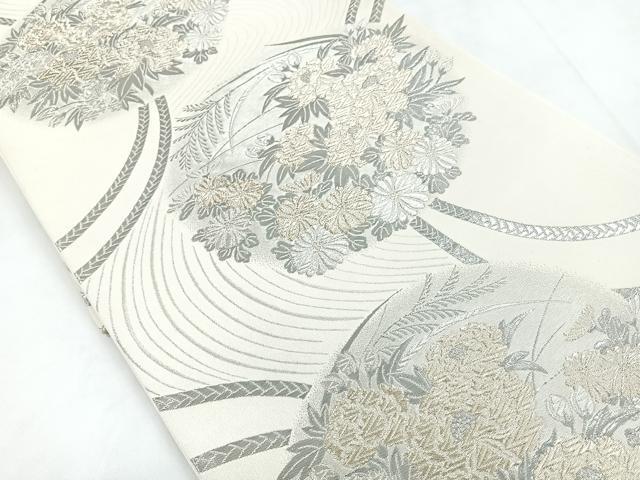 平和屋着物◎六通柄袋帯　花丸文　金銀糸　正絹　逸品　CABC1701nb