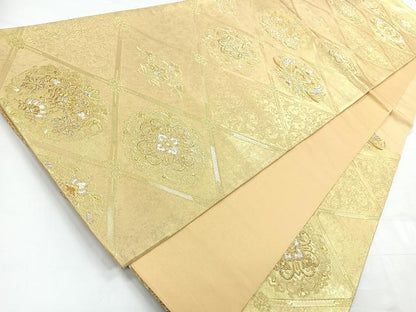 平和屋着物◎六通柄袋帯　花鳥丸文　金銀糸　引箔　正絹　逸品　CABC1754nb