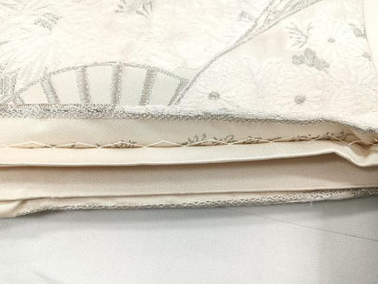 平和屋着物◎六通柄袋帯　唐織　天井花丸文　銀糸　正絹　逸品　CABC1765nb
