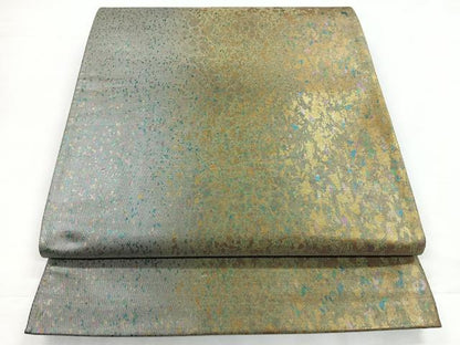 平和屋着物◎六通柄袋帯　霞文　引箔　正絹　逸品　CABC1767nb