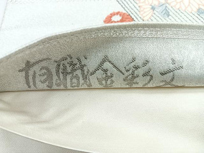 平和屋着物◎六通柄袋帯　唐織　有職金彩文　九百錦　純銀プラチナ箔　正絹　逸品　CABC1773nb