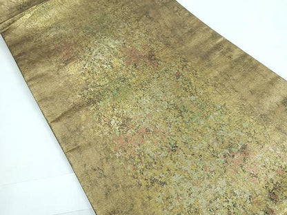 平和屋着物◎六通柄袋帯 霞文 引箔 正絹 逸品 CABC1815nb