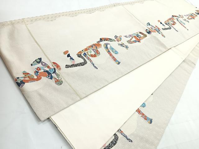 平和屋着物◎六通柄袋帯 花鳥雪月花 金糸 正絹 逸品 CABC1817nb