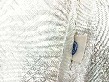 平和屋着物◎佐賀錦 六通柄袋帯 花鳥文 銀糸 正絹 逸品 CABC1819nb