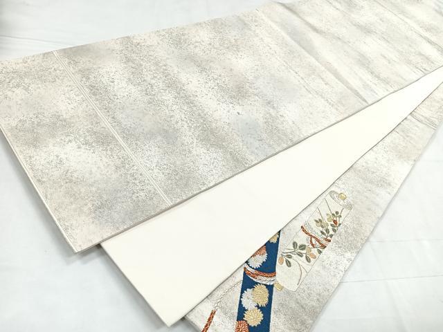 平和屋着物◎太鼓柄袋帯 唐織 絵巻花文 金銀糸 正絹 逸品 CABC1831nb