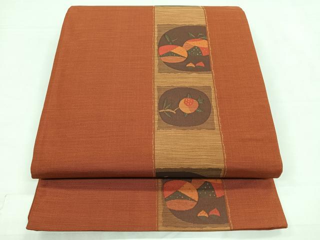 平和屋着物◎六通柄袋帯 紹巴 古今絵巻 正絹 逸品 CABC1843nb