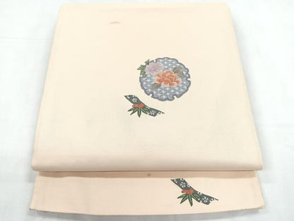 平和屋着物◎中国三大刺繍 相良刺繍 総刺繍 太鼓柄袋帯 雪輪花文 正絹 逸品 CABC1863nb