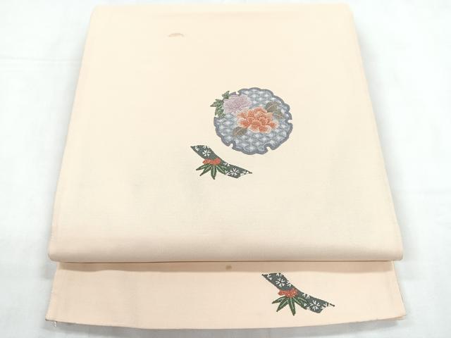 平和屋着物◎中国三大刺繍 相良刺繍 総刺繍 太鼓柄袋帯 雪輪花文 正絹 逸品 CABC1863nb