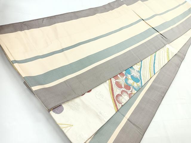 平和屋着物◎両面 六通柄袋帯 梅 松 金銀糸 正絹 逸品 CABC1872nb