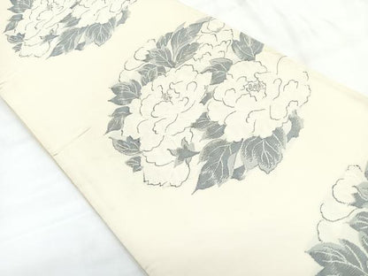 平和屋着物◎六通柄袋帯 草花文 正絹 逸品 CABC1904nb