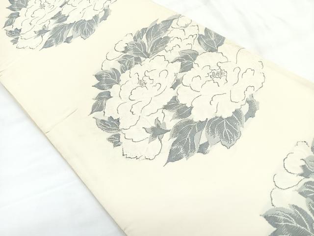 平和屋着物◎六通柄袋帯 草花文 正絹 逸品 CABC1904nb
