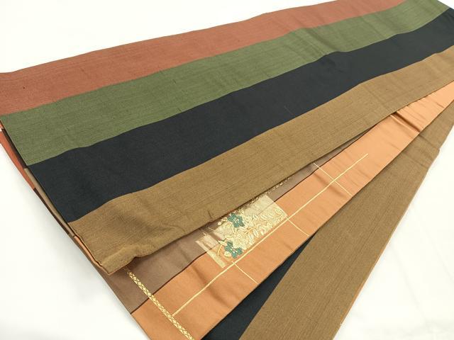平和屋着物◎両面 六通柄袋帯 唐織 短冊花文 正絹 逸品 CABC1907nb