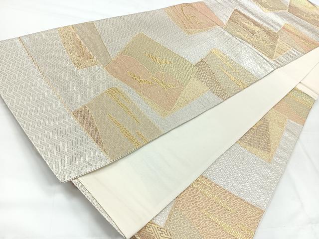 平和屋着物◎六通柄袋帯 飛鶴文 金銀糸 正絹 逸品 CABC1915nb