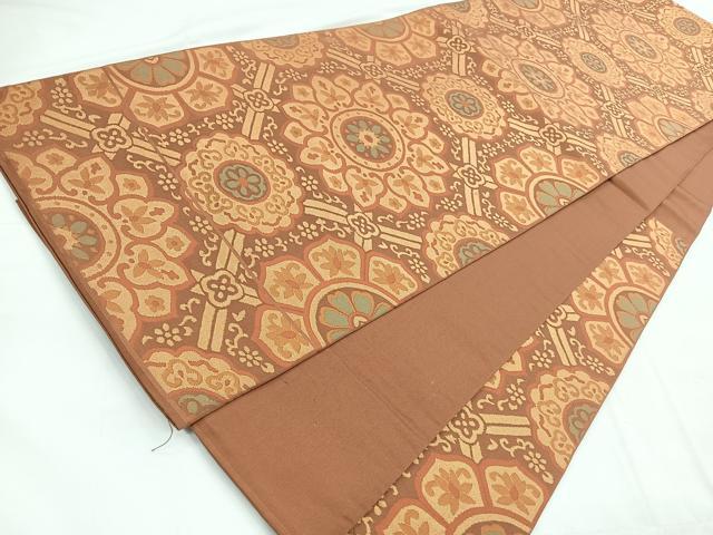 平和屋着物◎六通柄袋帯 正倉院花文 正絹 逸品 CABC1924nb