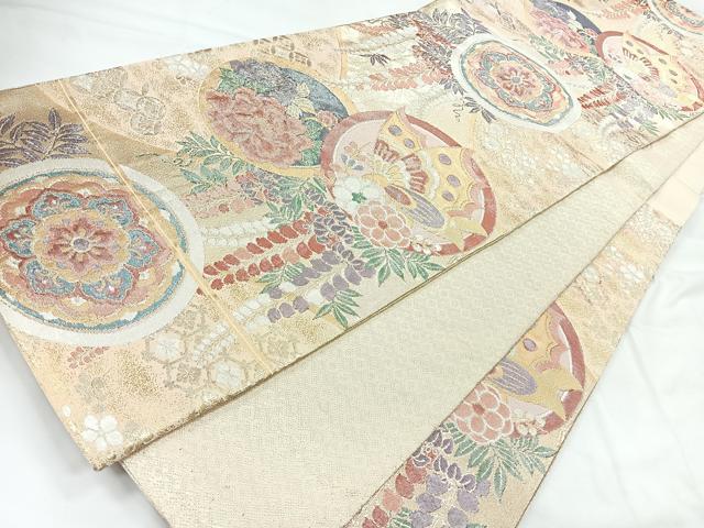 平和屋着物◎佐賀錦　六通柄袋帯　慶長　金銀糸　正絹　逸品　CABC1928nb
