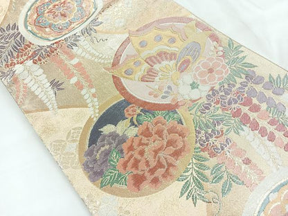 平和屋着物◎佐賀錦　六通柄袋帯　慶長　金銀糸　正絹　逸品　CABC1928nb