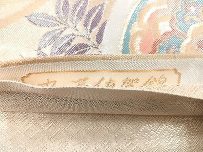 平和屋着物◎佐賀錦　六通柄袋帯　慶長　金銀糸　正絹　逸品　CABC1928nb
