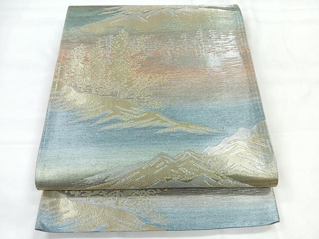 平和屋着物◎六通柄袋帯 樹林文 金銀糸 正絹 逸品 CABC1936nb