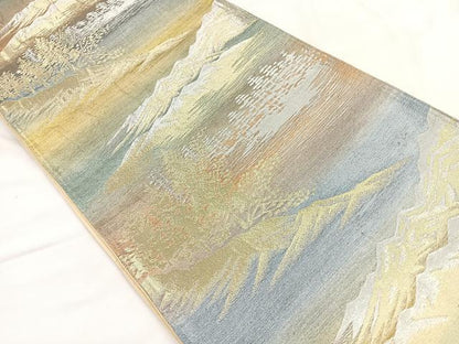 平和屋着物◎六通柄袋帯 樹林文 金銀糸 正絹 逸品 CABC1936nb