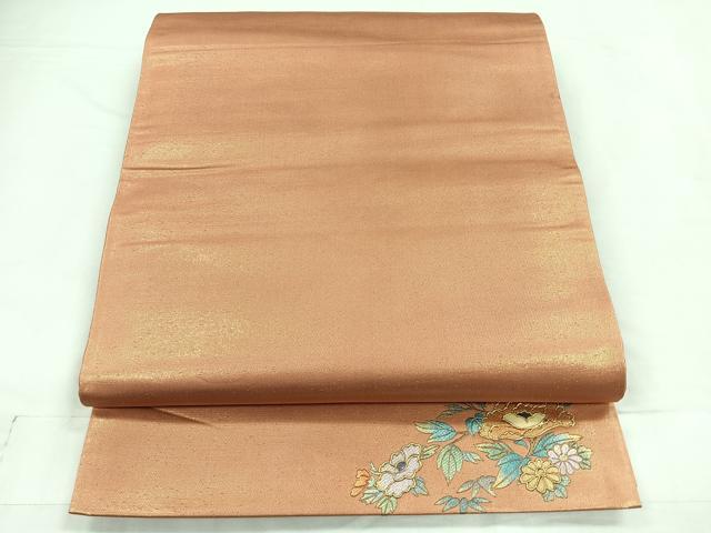 平和屋着物◎六通柄袋帯 螺鈿 ワンポイント 霞文 正絹 逸品 CABC1972nb